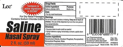 Label (Lee Saline Nasal Spray 2oz Label)